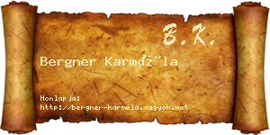 Bergner Karméla névjegykártya